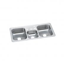 Elkay CMR43223 - 20 Gauge Stainless Steel 43'' x 22'' x 7'' Triple Bowl Drop-in Kitch