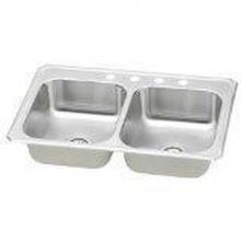 Elkay CR3321X - 20 Gauge Stainless Steel 33'' x 21.25'' x 6.875'' Double Bowl Drop-i