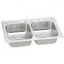 Elkay CR3322X - 20 Gauge Stainless Steel 33'' x 22'' x 7'' Double Bowl Drop-in Kitch