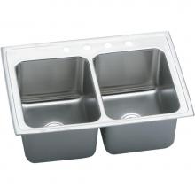 Elkay DLRQ3322125 - Lustertone Classic Stainless Steel 33'' x 22'' x 12-1/8'', Equal Dou