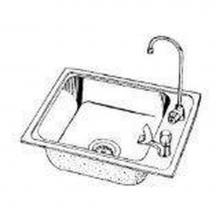 Elkay DRKAD221760X - 18 Gauge Stainless Steel 22'' x 17'' x 6'' Single Bowl Drop-in Sink