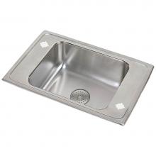 Elkay DRKR2517PD2 - 18 Gauge Stainless Steel 25'' x 17'' x 7.625'' Single Bowl Drop-in S