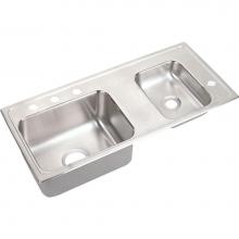 Elkay DRKADQ371765R0 - Lustertone Classic Stainless Steel 37-1/4'' x 17'' x 6-1/2'', Double