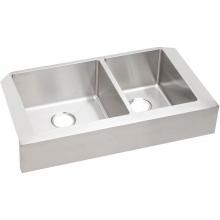 Elkay ECTRUF32179R - 18 Gauge Stainless Steel 35.875'' x 20.25'' x 9'' Double Bowl Farmho