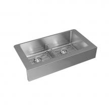 Elkay ECTRUFA32179C - 18 Gauge Stainless Steel 31.5'' x 20.25'' x 9''  50/50 Double Bowl A
