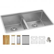 Elkay EFRUAQ31169TWC - 16 Gauge Stainless Steel 31.5'' x 18.5'' x 9'' Crosstown Workstation