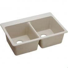 Elkay ELG3322PT0 - Quartz Classic 33'' x 22'' x 9-1/2'', Equal Double Bowl Drop-in Sink