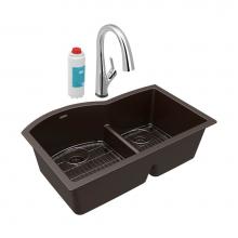 Elkay ELGHU3322RMCFLC - Quartz Classic 33'' x 22'' x 10'', Offset 60/40 Double Bowl Undermou