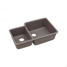 Elkay ELGOU3321LGR0 - Quartz Classic 33'' x 20-11/16'' x 9'', Offset 40/60 Double Bowl Und