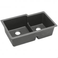 Elkay ELGULBO3322GY0 - Quartz Classic 33'' x 20-1/2'' x 9-1/2'' Double Bowl Undermount Sink
