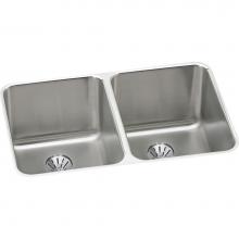 Elkay ELUH3220PD - 18 Gauge Stainless Steel 31.25'' x 20'' x 7.875'' Double Bowl Underm