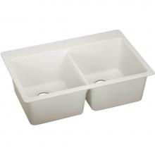 Elkay ELX3322RT0 - Quartz Luxe® 33'' x 22'' x 9-1/2'' Equal Double Bowl Drop-in Si