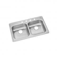 Elkay GE233222 - 22 Gauge Stainless Steel 33'' x 22'' x 5.5'' Double Bowl Drop-in Kit