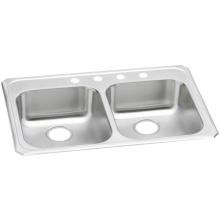 Elkay GECR33210 - 20 Gauge Stainless Steel 33'' x 21.25'' x 5.375'' Double Bowl Drop-i