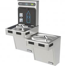 Elkay HTHB-HACG8BLSS-NF - Halsey Taylor HydroBoost Bottle Filling Station, & Bi-Level ADA Cooler, High Efficiency Non-Fi