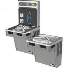 Elkay HTHB-HACG8BLPV-WF - Halsey Taylor HydroBoost Bottle Filling Station, & Bi-Level ADA Cooler, High Efficiency Filter