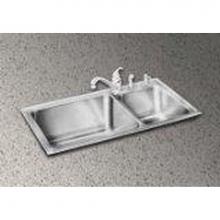 Elkay LFGR3722X - 18 Gauge Stainless Steel 37'' x 22'' x 10'' Double Bowl Drop-in Kitc