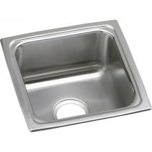 Elkay LFRAD151555 - 18 Gauge Stainless Steel 15'' x 15'' x 5.5'' Single Bowl Drop-in Bar