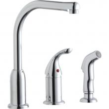 Elkay LK3001CR - Everyday Kitchen Deck Mount Faucet with Remote Lever Handle and Side Spray Chrome
