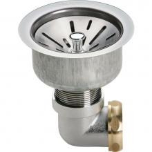 Elkay LK35L - 3-1/2'' Drain Fitting Type 304 Stainless Steel Body, Strainer Basket Tailpiece and Elbow