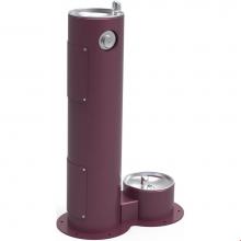 Elkay LK4400DBFRKPUR - Outdoor Fountain Pedestal with Pet Station, Non-Filtered Non-Refrigerated, Freeze Resistant, Purpl