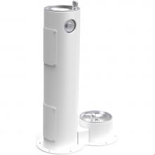 Elkay LK4400DBWHT - Outdoor Fountain Pedestal with Pet Station Non-Filtered, Non-Refrigerated White