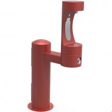 Elkay LK4410BFRED - Outdoor ezH2O Bottle Filling Station Single Pedestal, Non-Filtered Non-Refrigerated Red