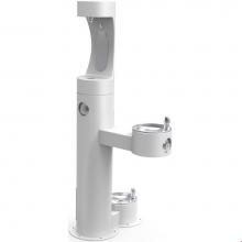 Elkay 4420BF1UDBFRKWHT - Halsey Taylor Outdoor HydroBoost Bottle Filling Station,  Bi-Level w/ Pet Station Non-Filtered Non
