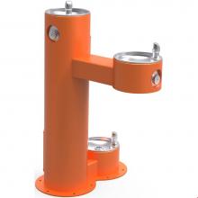 Elkay LK4420DBORN - Outdoor Fountain Bi-Level Pedestal with Pet Station, Non-Filtered Non-Refrigerated Orange