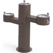 Elkay LK4430FRKBRN - Outdoor Fountain Tri-Level Pedestal Non-Filtered, Non-Refrigerated Brown