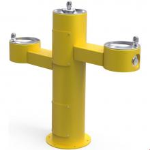 Elkay LK4430FRKYLW - Outdoor Fountain Tri-Level Pedestal Non-Filtered, Non-Refrigerated Yellow