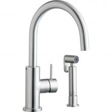 Elkay LK7922SSS - Allure Single Hole Kitchen Faucet with Lever Handle and Side Spray Satin Stainless Steel