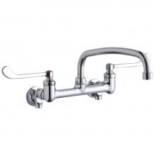 Elkay LK940AT14T6S - Foodservice 8'' Centerset Wall Mount Faucet with 14'' Arc Tube Spout 6in Wrist