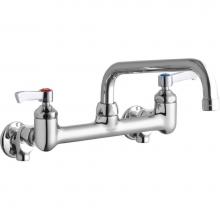 Elkay LK940TS08L2S - WALL MNT 8IN, TUBE 8IN SPT, LVR HNDL, 2IN, SHUT OFF