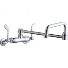 Elkay LK945DS20T4T - Foodservice 3-8'' Adjustable Centers Wall Mount Faucet w/Double Swing Spout 4'&apos