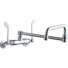 Elkay LK945DS20T6T - Foodservice 3-8'' Adjustable Centers Wall Mount Faucet w/Double Swing Spout 6'&apos