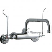 Elkay LK945TS08T6T - WALL MNT 4IN, TUBE 8IN SPT, 1PC WRIST BLD HNDL, 6IN, 2IN HW