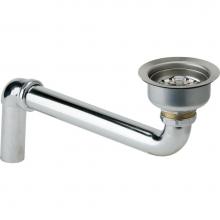 Elkay LKAD35 - 3-1/2'' Drain Fitting'' Stainless Steel Body, Strainer Basket and Offset Tailp