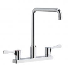 Elkay LKD2442BHC - 8'' Centerset Exposed Deck Mount Faucet with Arc Spout and 4'' Lever Handles C