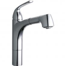 Elkay LKGT1041CR - Gourmet Single Hole Kitchen Faucet Pull-out Spray and Lever Handle with Hi and Mid-rise Base Optio