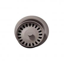 Elkay LKQD35SM - Polymer 3-1/2'' Disposer Flange with Removable Basket Strainer and Rubber Stopper Silver
