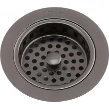 Elkay LKS35AS - 3-1/2'' Drain Fitting Antique Steel Finish Body and Basket with Rubber Stopper