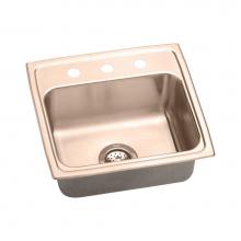 Elkay DLR1919100-CU - CuVerro Antimicrobial Copper 19-1/2'' x 19'' x 10-1/8'', Single Bowl