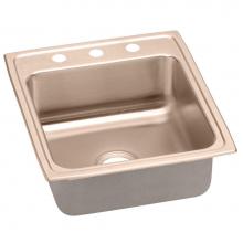 Elkay DLR202210MR2-CU - CuVerro Antimicrobial Copper 19-1/2'' x 22'' x 10-1/8'', Single Bowl
