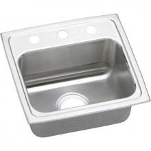 Elkay LRADQ171660MR2 - Lustertone Classic Stainless Steel 17'' x 16'' x 6'', MR2-Hole Singl