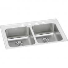 Elkay LRAD331965PD0 - 18 Gauge Stainless Steel 33'' x 19.5'' x 6.5'' Double Bowl Drop-in K