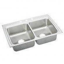 Elkay LRAD332260X - 18 Gauge Stainless Steel 33'' x 22'' x 6'' Double Bowl Drop-in Kitch