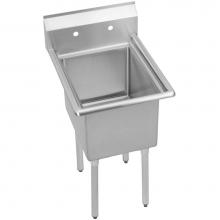 Elkay 14-1C24X24-0X - 1 Compartment Sink, 29X30 OA, 24X24 Bowl, 14 Deep, No DBs, SS Legs, 16 GA 300 Series SS, NSF