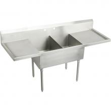 Elkay SS8230LROF4 - Sturdibilt Stainless Steel 78'' 27-1/2'' x 14'' Floor Mount, Double