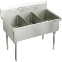 Elkay SS83543 - Sturdibilt Stainless Steel 57'' x 27-1/2'' x 14'' Floor Mount, Tripl